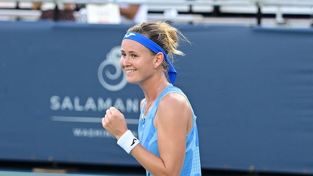 X | Mubadala Citi DC Open : Marie Bouzkova at the Washinton Open tennis tournament. 